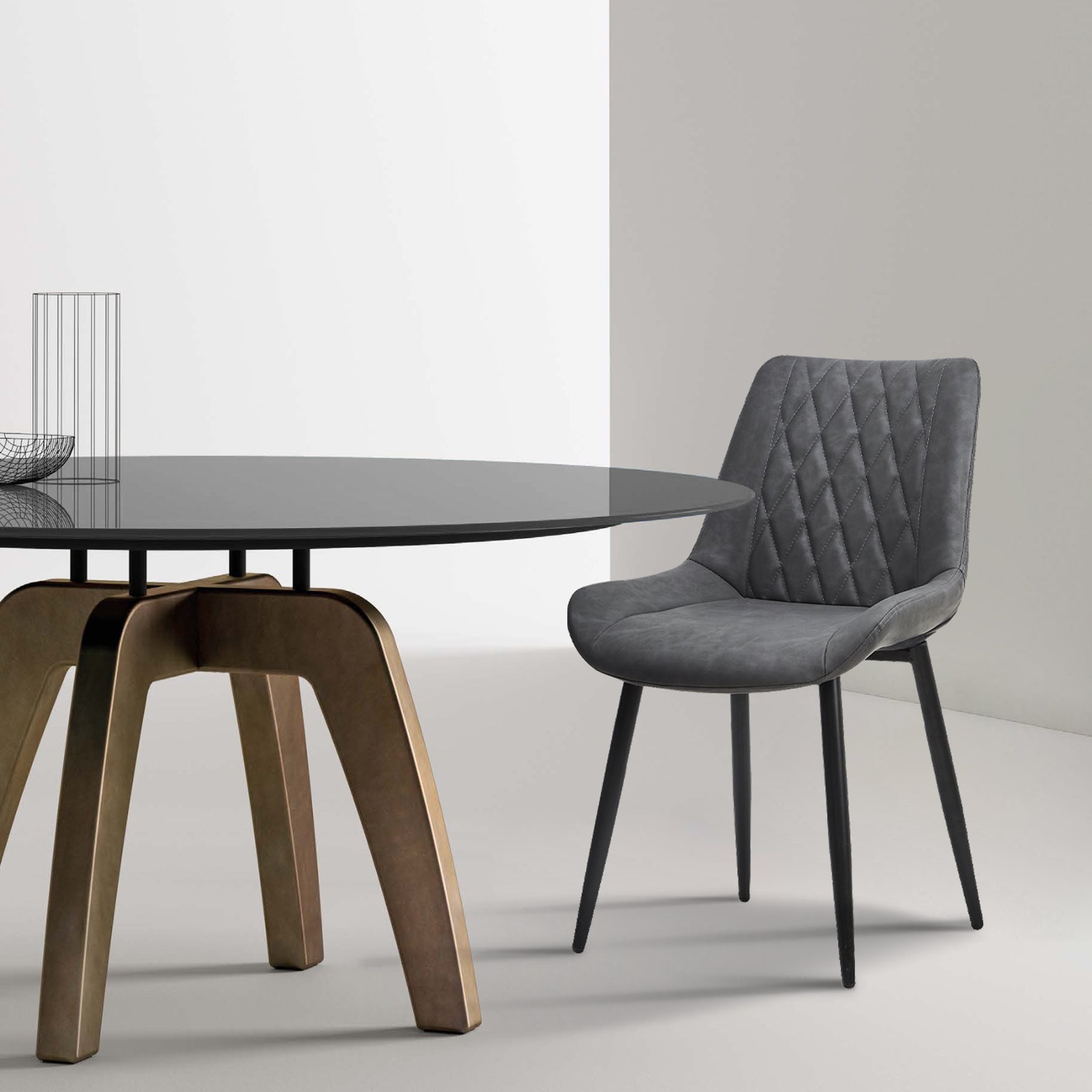 2er-Set Ofcasa Esszimmerstuhl Kunstleder Diamant Gitter St¨¹hle Polsterstuhl ofcasafurniture DE