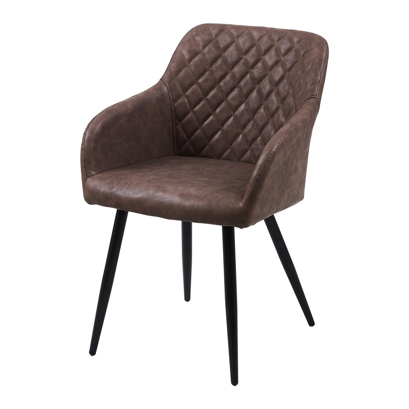 Cadeiras de jantar com braços Frazer Diamond [Conjunto de 2] [Couro Pu]