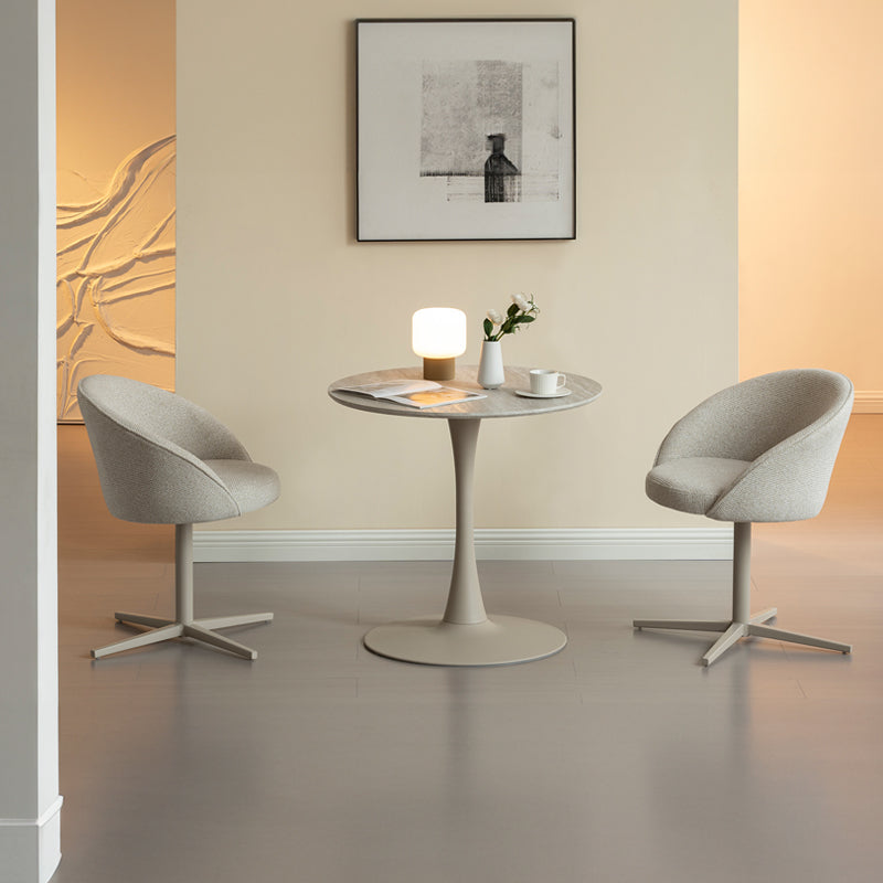 Mesa de Jantar Redonda Tiana e 2 Cadeiras de Jantar Giratórias 360° Paislee [Conjunto de Jantar]