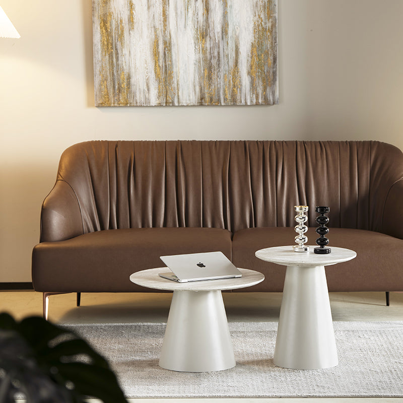 Mesa de Apoio Tottie Sleek [Travertino] [45 cm]