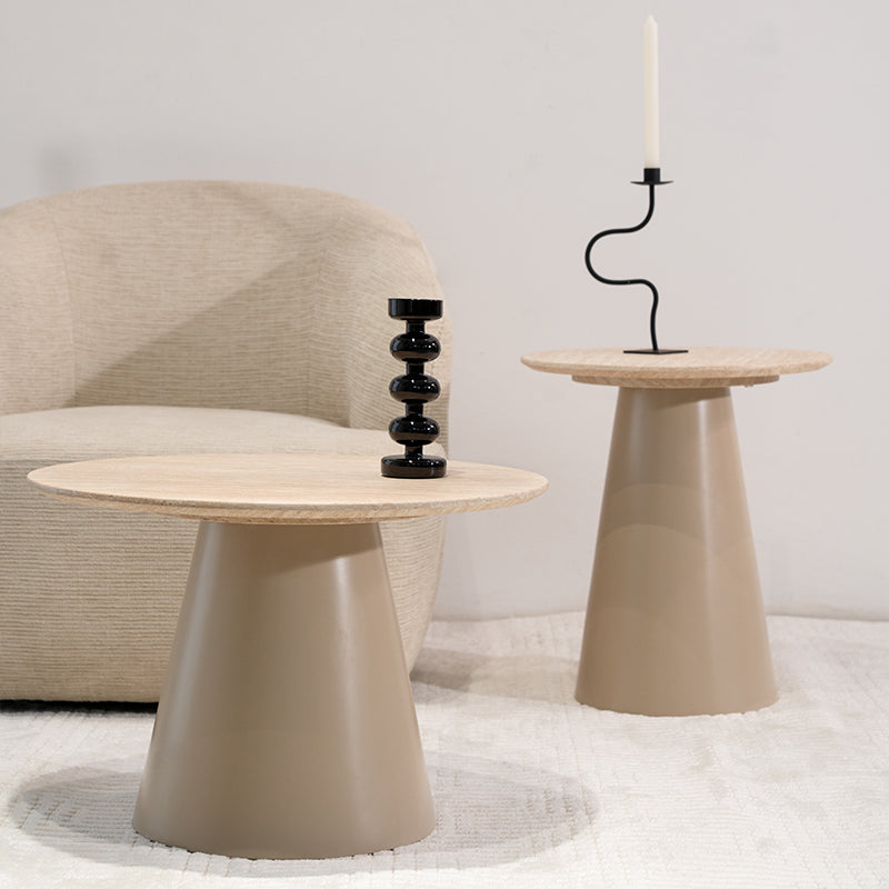 Mesa de Apoio Tottie Sleek [Travertino] [45 cm]