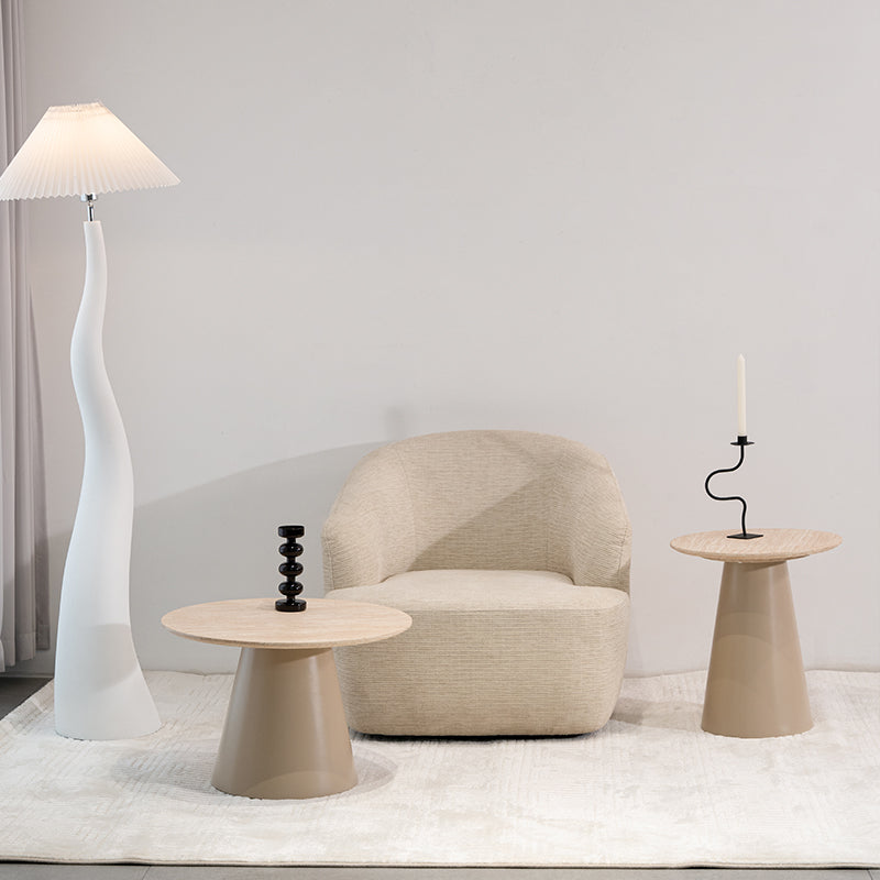 Mesa de Apoio Tottie Sleek [Travertino] [45 cm]