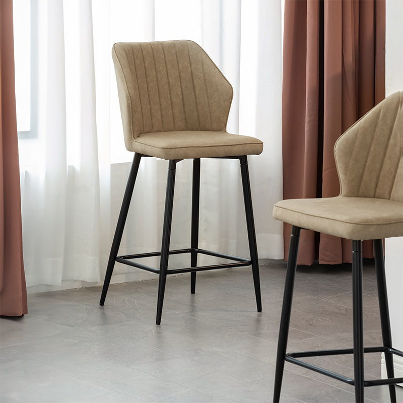 Cadeira de Bar Aleena [Conjunto de 2] [Pele Sintética] [65 cm]