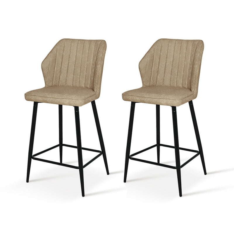 Cadeira de Bar Aleena [Conjunto de 2] [Pele Sintética] [65 cm]