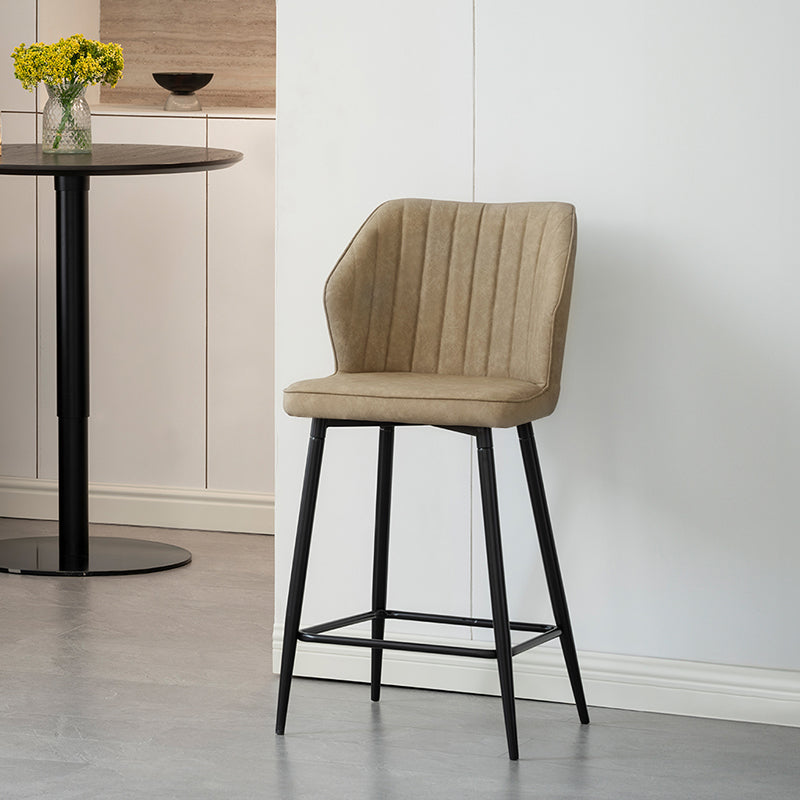 Cadeira de Bar Aleena [Conjunto de 2] [Pele Sintética] [65 cm]