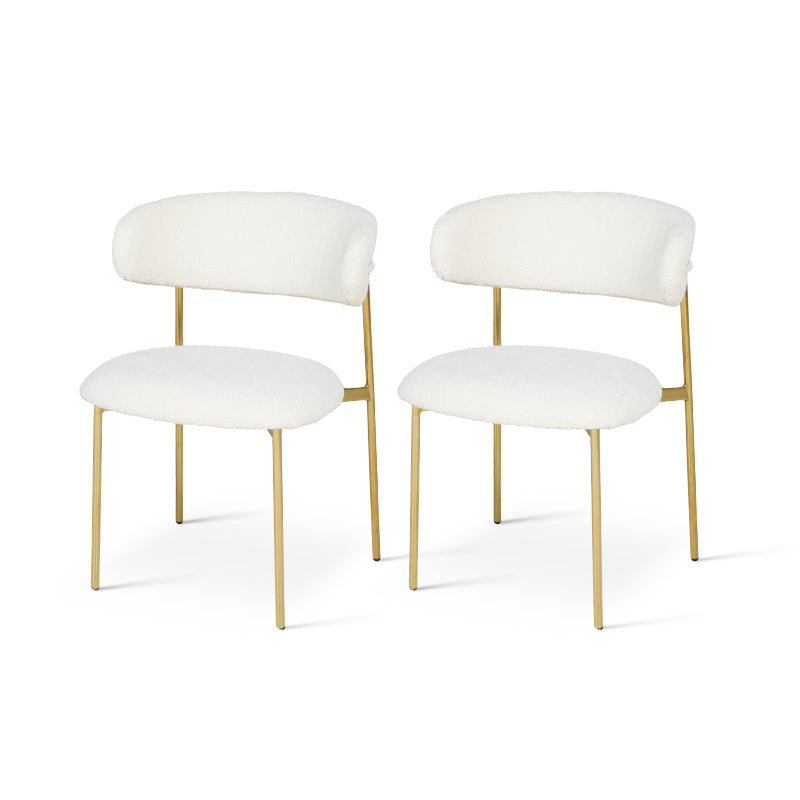Cadeiras de jantar Zahra X [conjunto de 2] [dourado] [tecido Boucle]
