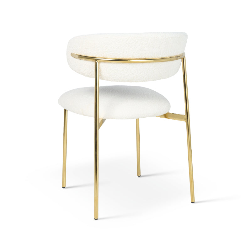 Cadeiras de jantar Zahra X [conjunto de 2] [dourado] [tecido Boucle]
