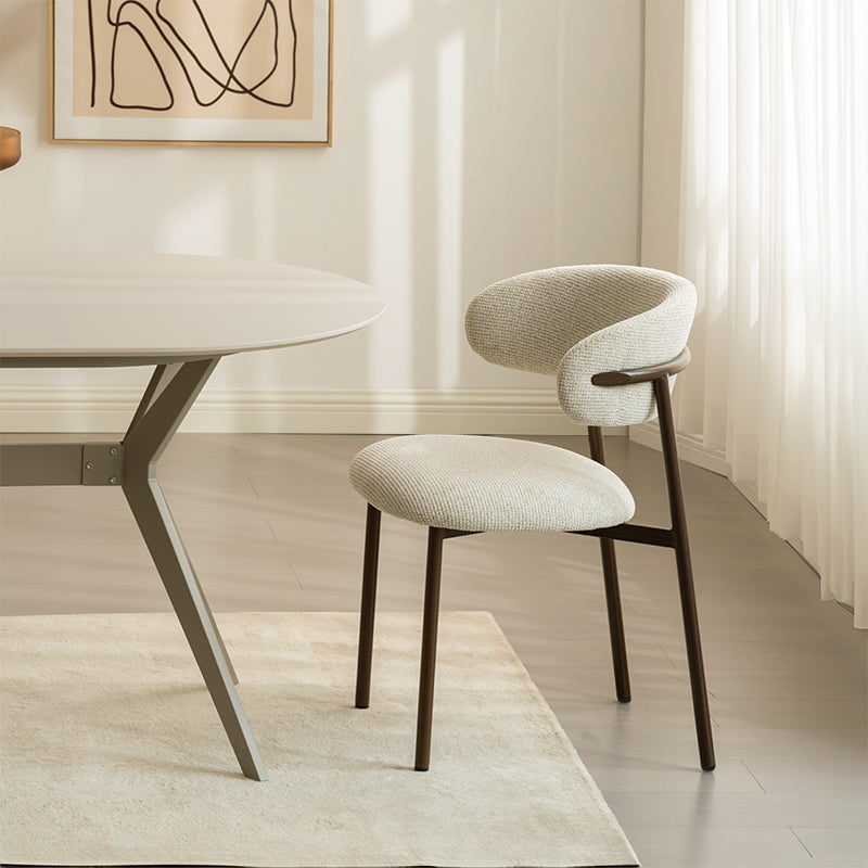 Cadeiras de jantar Zahra S [Conjunto de 2] [Tecido Linho] [⌀ 2.5 cm]