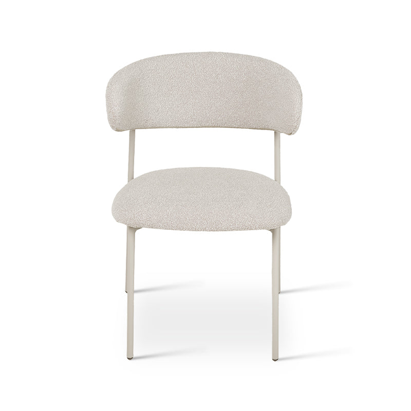 Cadeiras de jantar Zahra [Conjunto de 2] [Branco] [bouclé]
