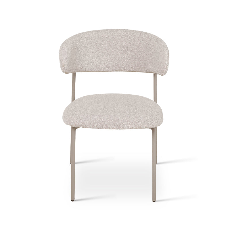 Cadeiras de jantar Zahra [Conjunto de 2] [Branco] [bouclé]