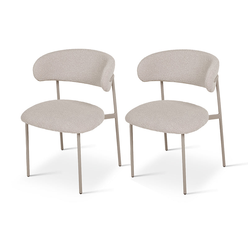 Cadeiras de jantar Zahra [Conjunto de 2] [Branco] [bouclé]