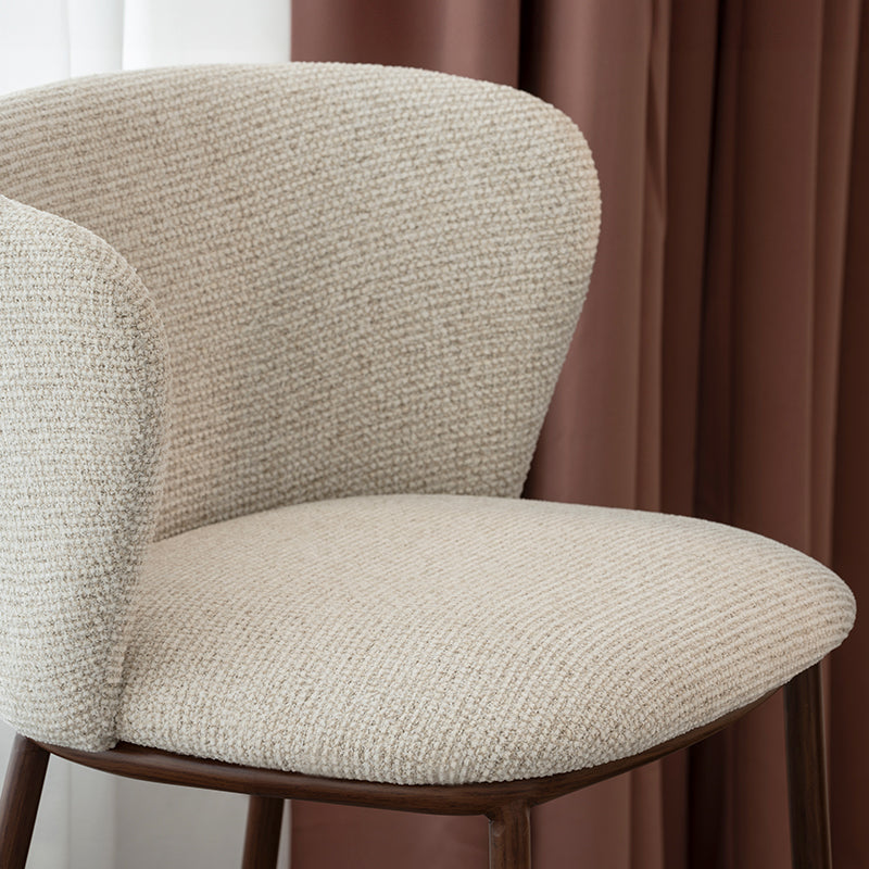 Cadeira de Bar Alta Karin [Conjunto de 2] [Tecido bouclette e linho] [65 cm]