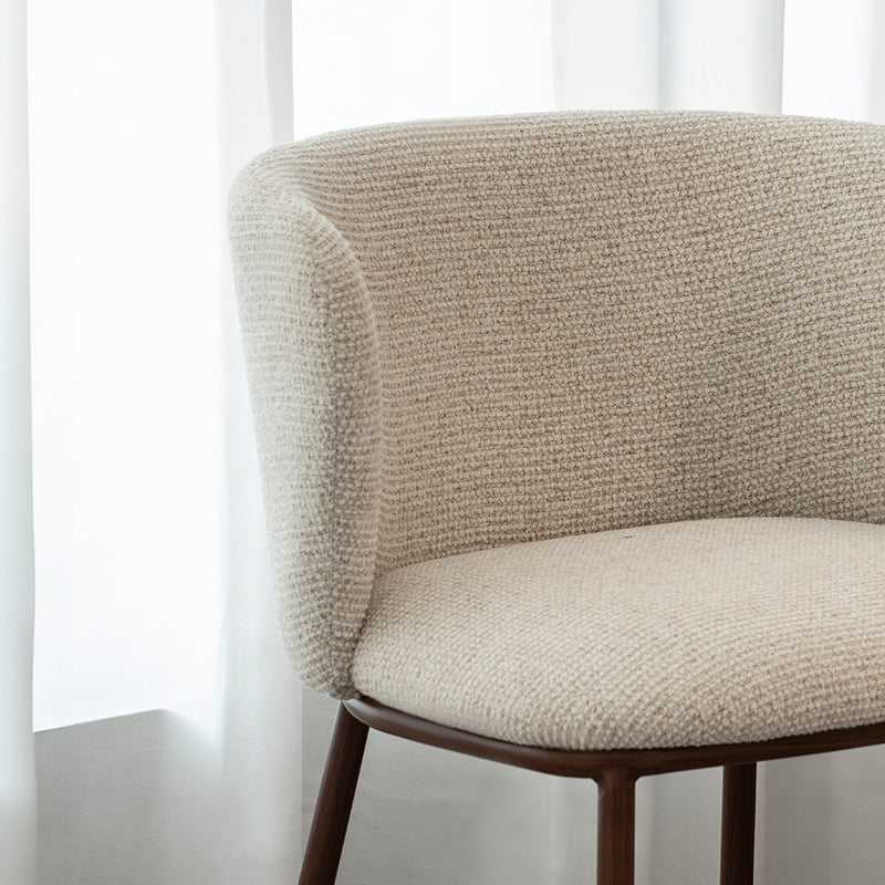 Cadeira de Bar Alta Karin [Conjunto de 2] [Tecido bouclette e linho] [65 cm]