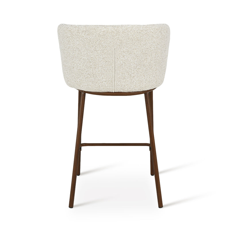 Cadeira de Bar Alta Karin [Conjunto de 2] [Tecido bouclette e linho] [65 cm]