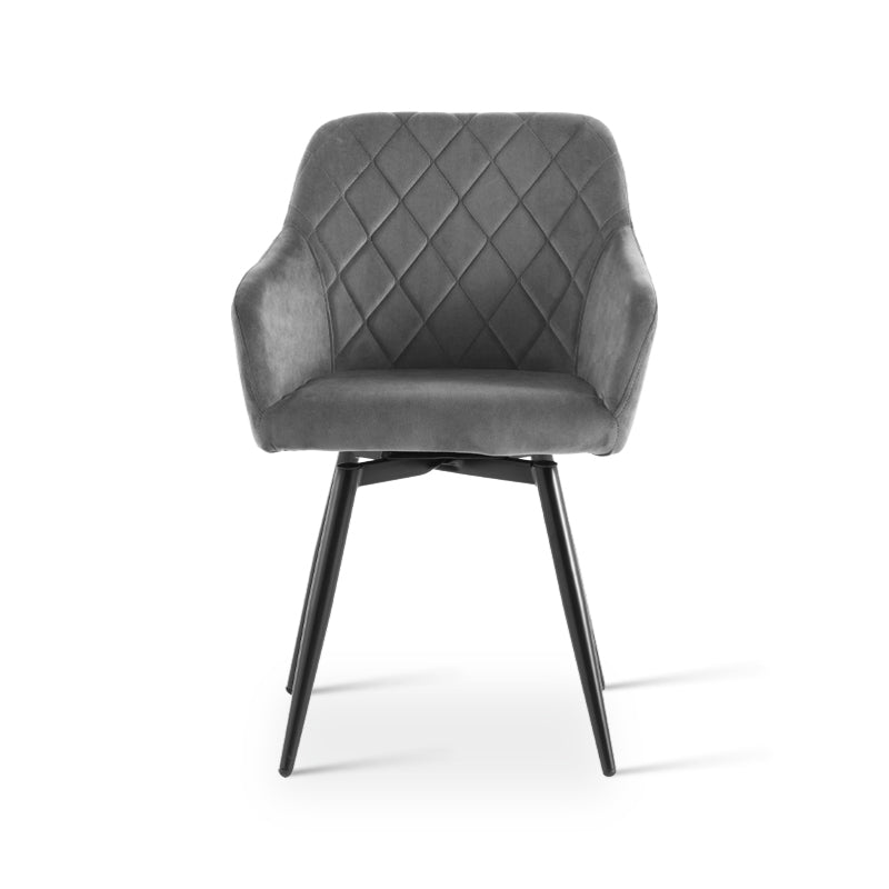 Cadeiras de jantar com braços Frazer Diamond [Conjunto de 2] [Veluda][Rotação de 360 Graus]