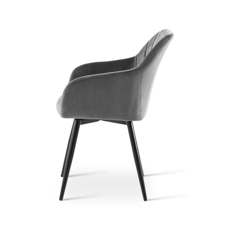 Cadeiras de jantar com braços Frazer Diamond [Conjunto de 2] [Veluda][Rotação de 360 Graus]
