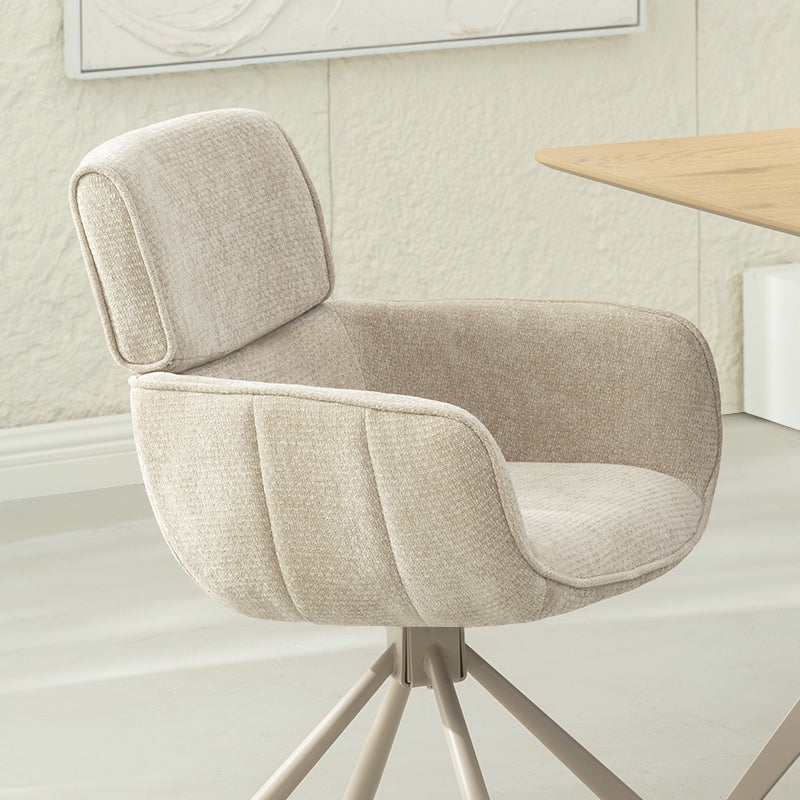 Poltrona Elara [Conjunto de 2] [Chenille] [Placa giratória de 360 graus]