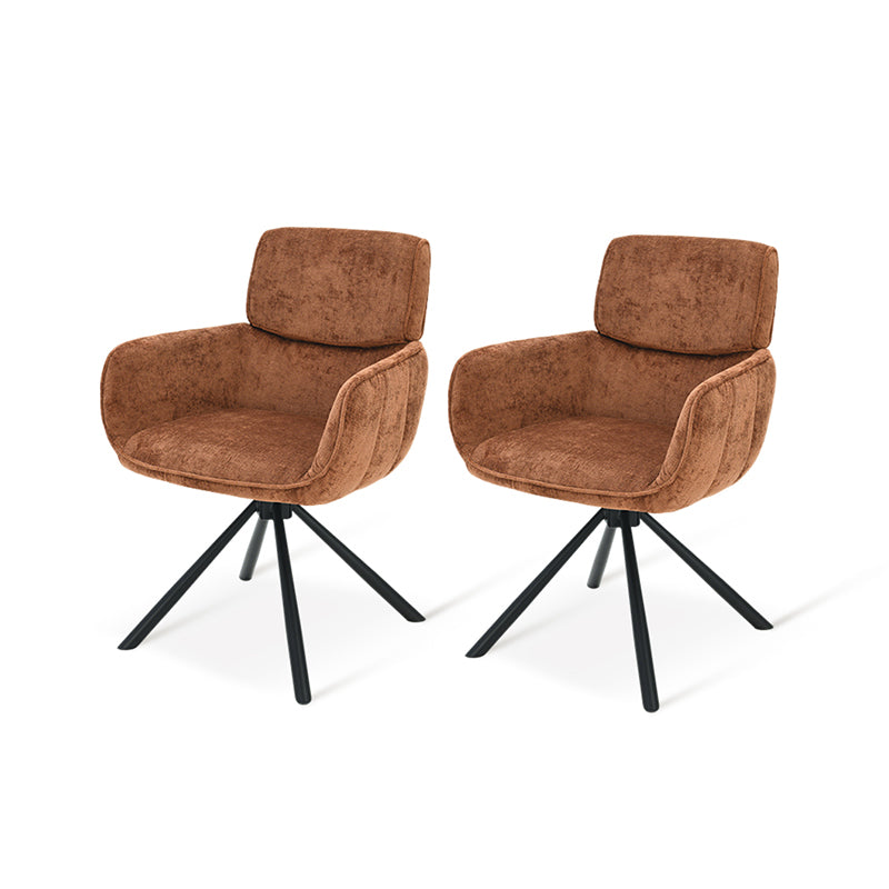 Poltrona Elara [Conjunto de 2] [Chenille] [Placa giratória de 360 graus]