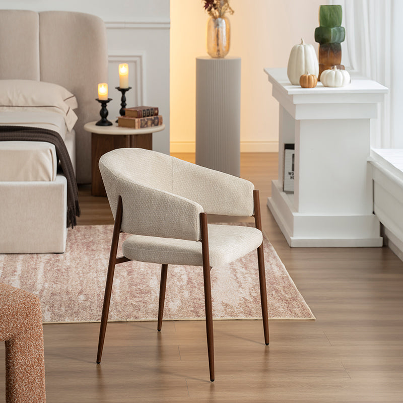 Cadeiras de jantar com braços Weylyn [Conjunto de 2] [Tecido Chenille]