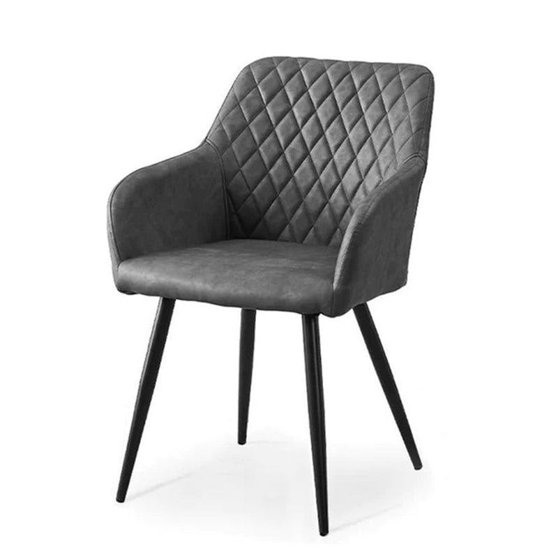 Cadeiras de jantar com braços Frazer Diamond [Conjunto de 2] [Couro Pu]