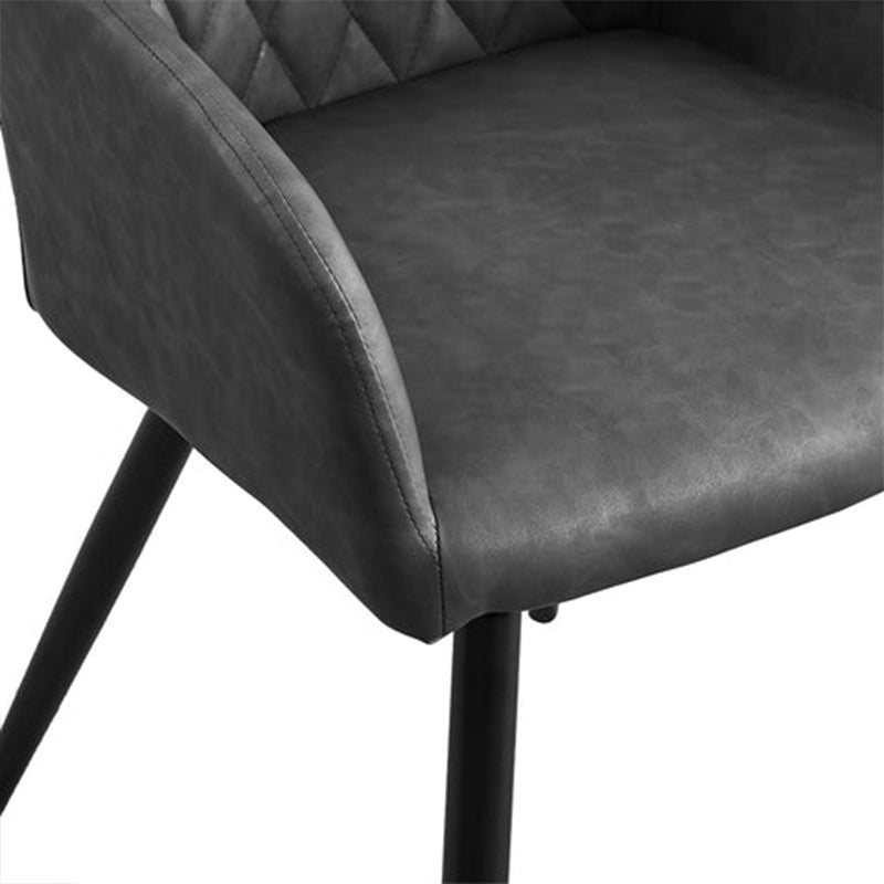 Cadeiras de jantar com braços Frazer Diamond [Conjunto de 2] [Couro Pu]