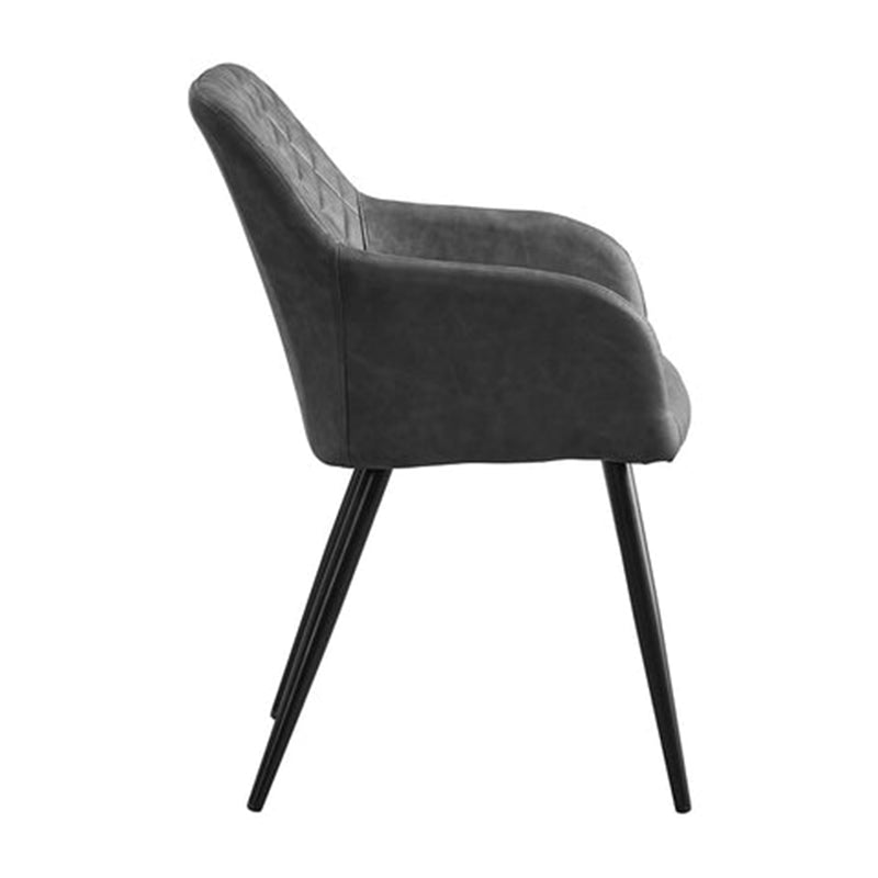 Cadeiras de jantar com braços Frazer Diamond [Conjunto de 2] [Couro Pu]