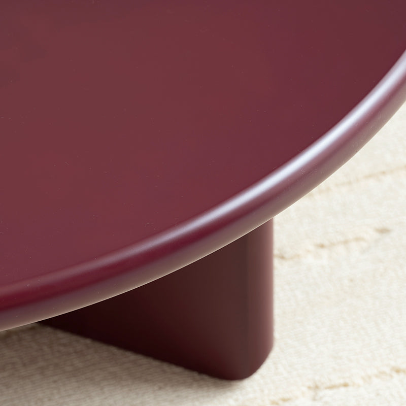 Conjunto de Mesa de Centro Redonda Aine Chelsea [Vermelho púrpura] [Brilhante e fosco]
