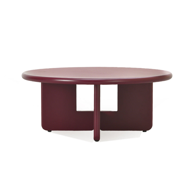 Conjunto de Mesa de Centro Redonda Aine Chelsea [Vermelho púrpura] [Brilhante e fosco]