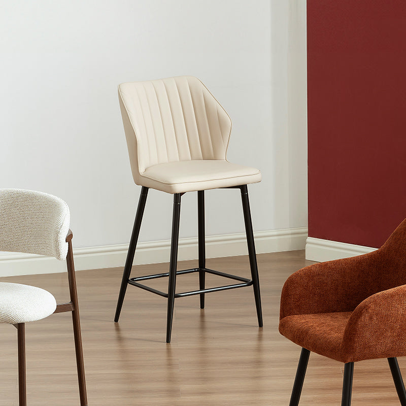 Cadeira de Bar Aleena [Conjunto de 2] [Pele Sintética] [65 cm]