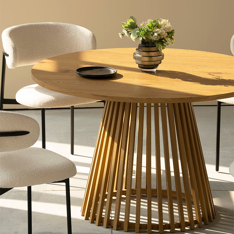 Mesa de jantar redonda Verónica [cor carvalho] [120 cm]