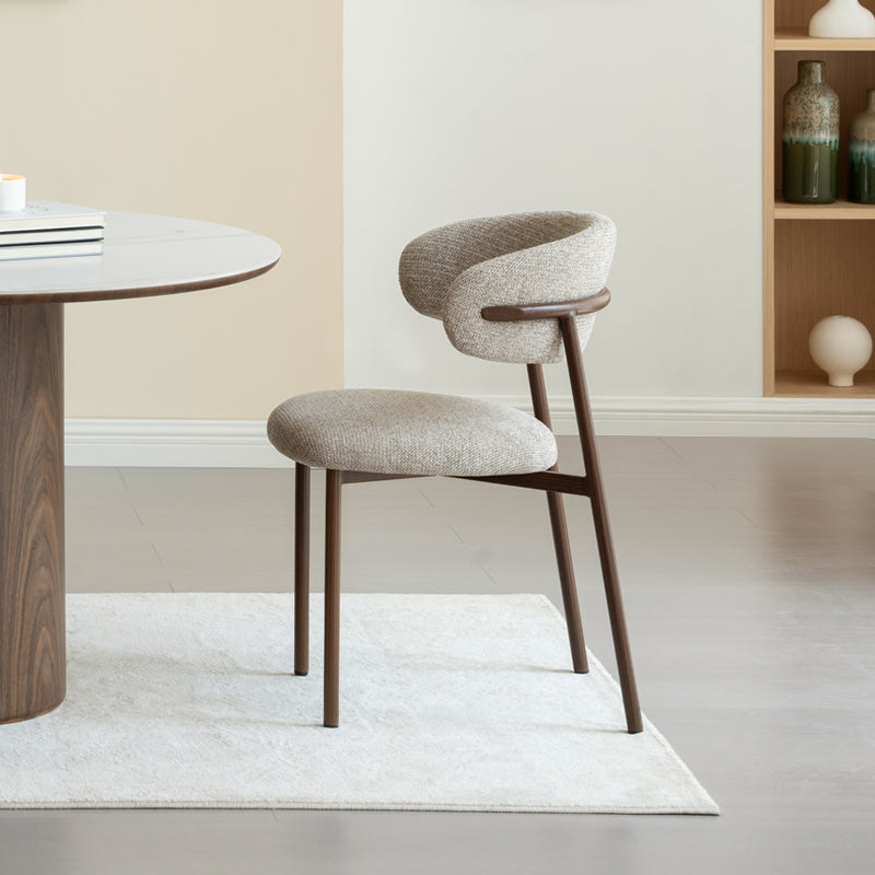 Cadeiras de jantar Zahra S [Conjunto de 2] [Tecido Linho] [⌀ 2.5 cm]