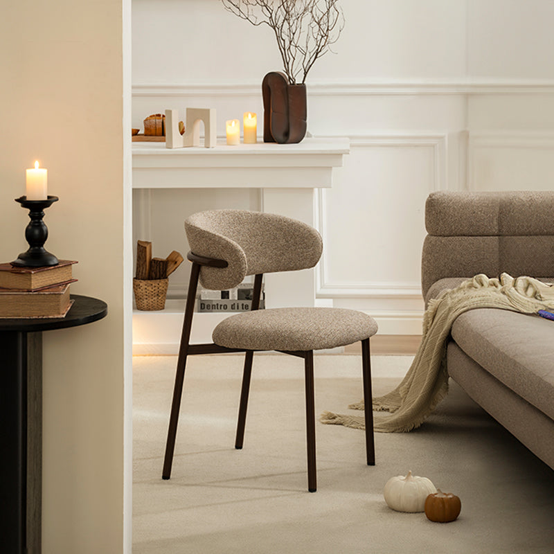 Cadeira de Jantar Zahra S [Conjunto de 2] [Tecido em linho] [⌀ 2.5 cm]