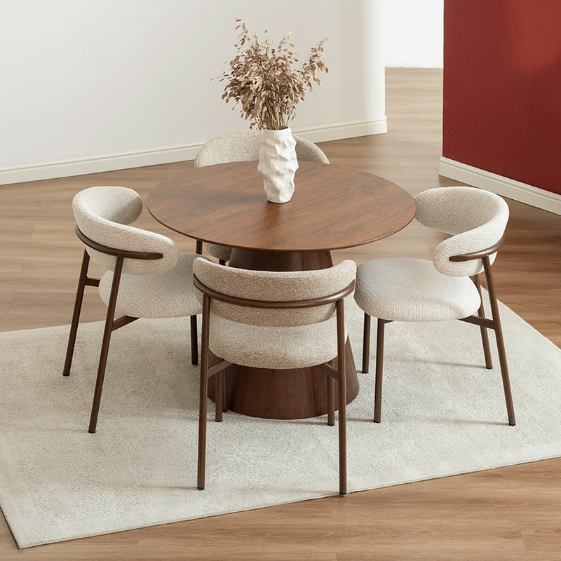 Cadeira de Jantar Zahra S [Conjunto de 2] [Tecido em linho] [⌀ 2.5 cm]