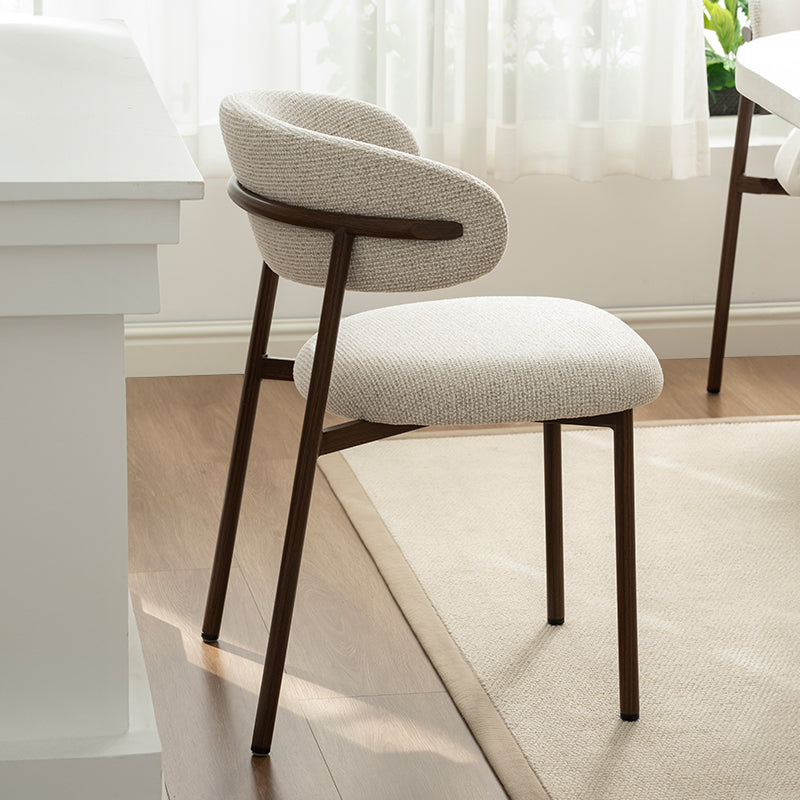 Cadeira de Jantar Zahra S [Conjunto de 2] [Tecido em linho] [⌀ 2.5 cm]