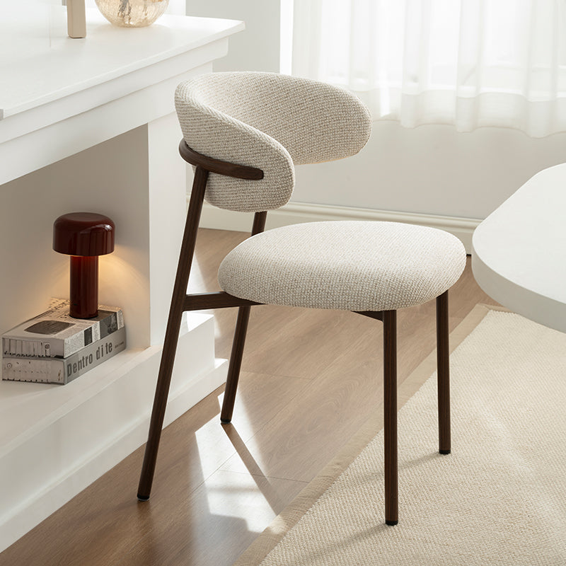 Cadeira de Jantar Zahra S [Conjunto de 2] [Tecido em linho] [⌀ 2.5 cm]