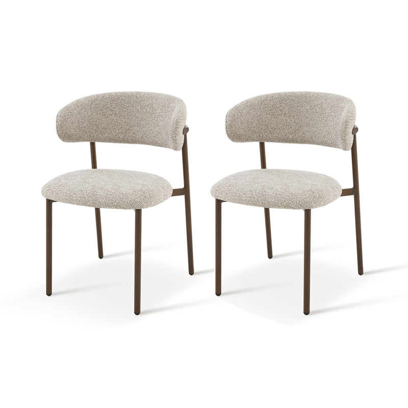 Cadeira de Jantar Zahra S [Conjunto de 2] [Tecido em linho] [⌀ 2.5 cm]
