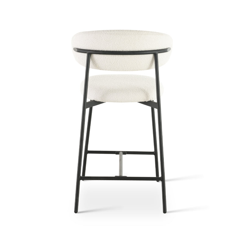 Cadeira de Bar Zahra [Conjunto de 2] [Branco] [Tecido Boucle] [65 cm]