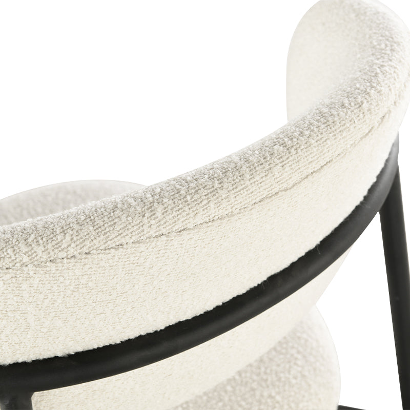 Cadeira de Bar Zahra [Conjunto de 2] [Branco] [Tecido Boucle] [65 cm]