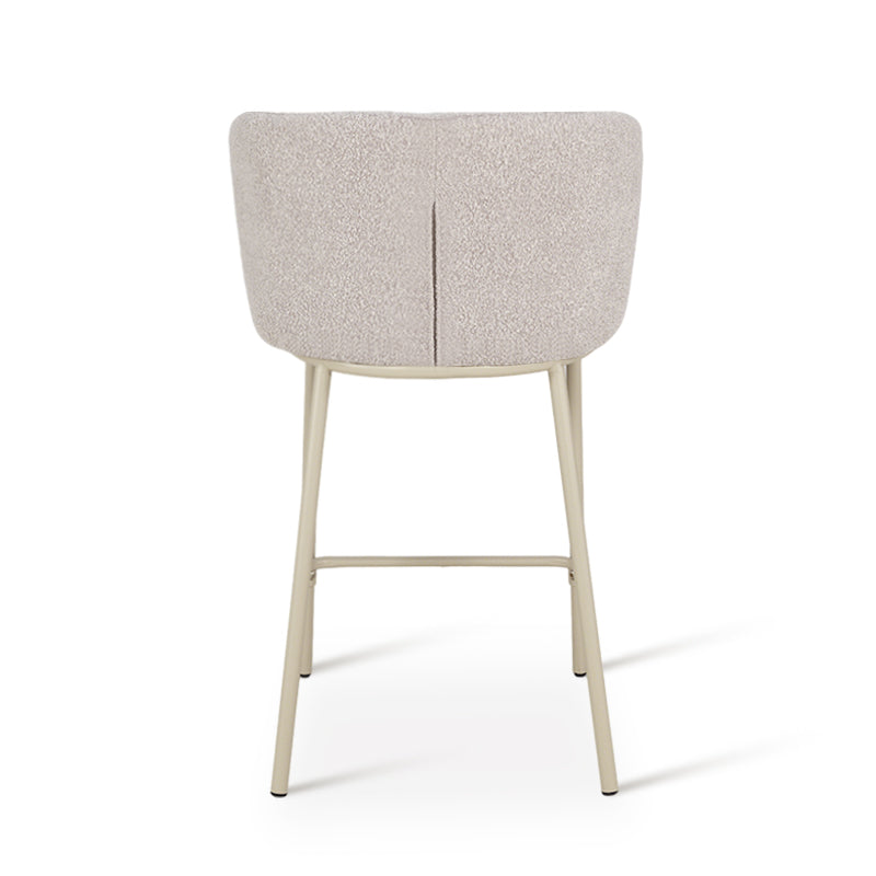 Cadeira de Bar Alta Karin [Conjunto de 2] [Tecido bouclette e linho] [65 cm]