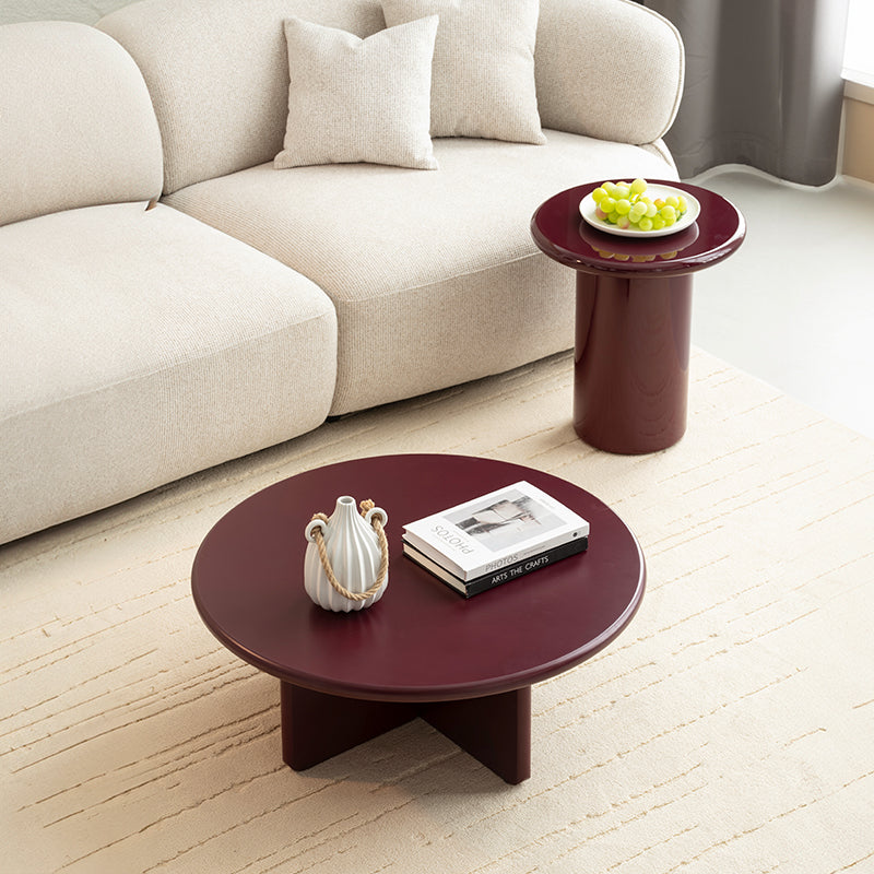 Mesa de Apoio Redonda Orin [Vermelho Púrpura] [45 cm]