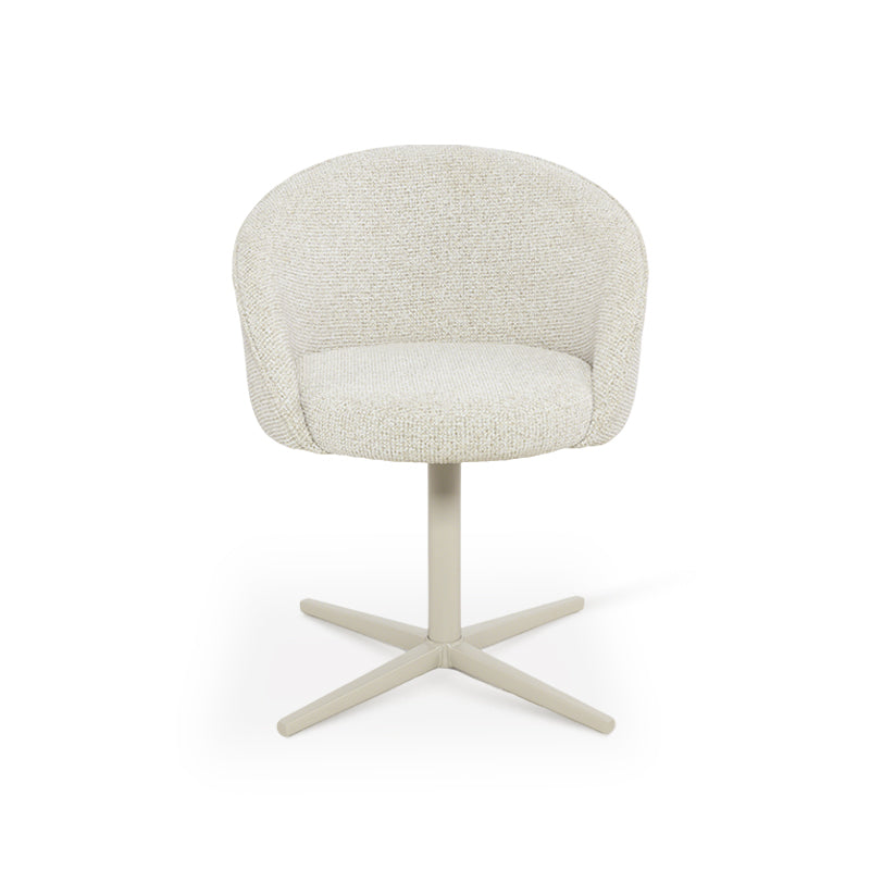 Cadeira Giratória 360° para Sala de Jantar Paislee [Conjunto de 2] [Tecido de Linho]