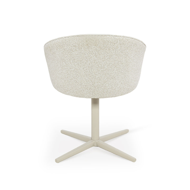 Cadeira Giratória 360° para Sala de Jantar Paislee [Conjunto de 2] [Tecido de Linho]