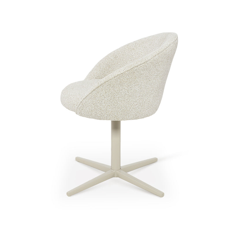 Cadeira Giratória 360° para Sala de Jantar Paislee [Conjunto de 2] [Tecido de Linho]