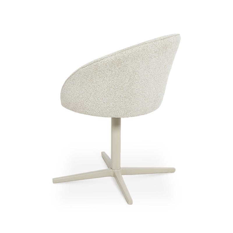 Cadeira Giratória 360° para Sala de Jantar Paislee [Conjunto de 2] [Tecido de Linho]