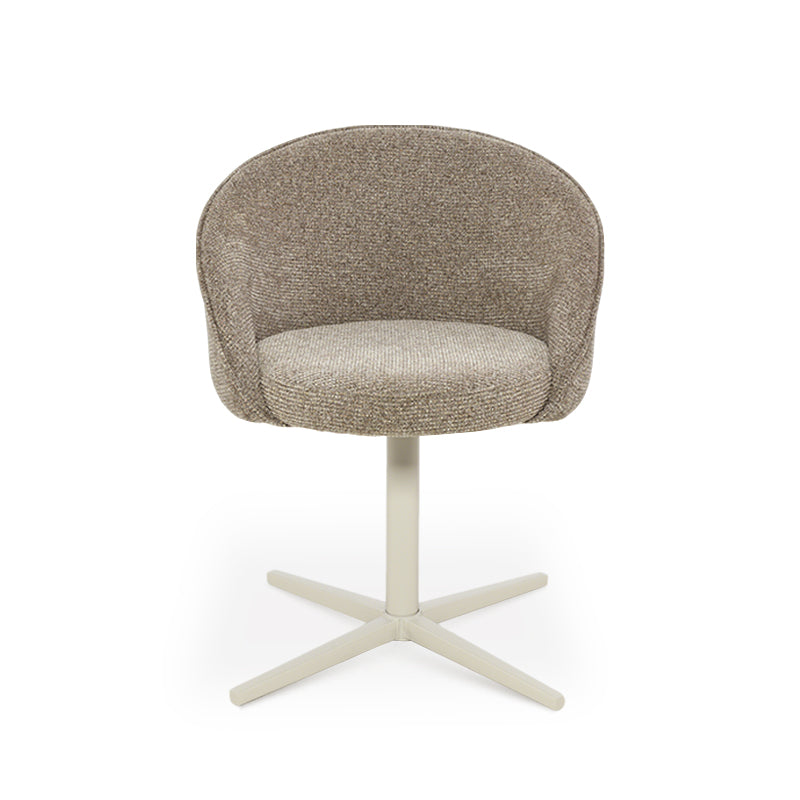 Cadeira Giratória 360° para Sala de Jantar Paislee [Conjunto de 2] [Tecido de Linho]