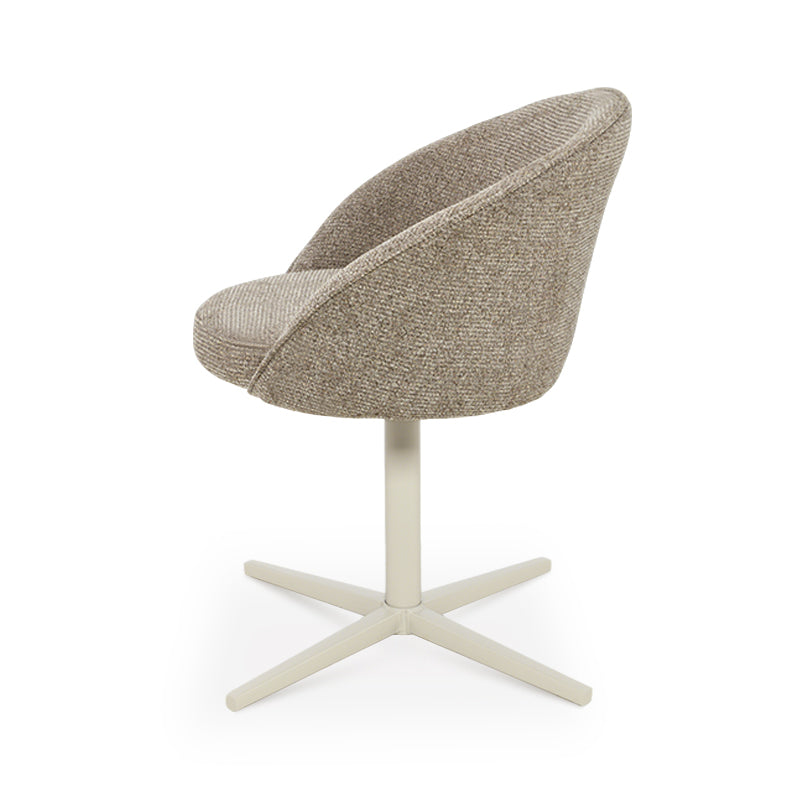 Cadeira Giratória 360° para Sala de Jantar Paislee [Conjunto de 2] [Tecido de Linho]