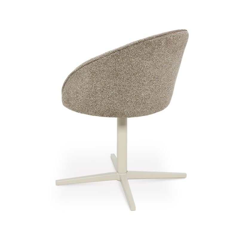 Cadeira Giratória 360° para Sala de Jantar Paislee [Conjunto de 2] [Tecido de Linho]
