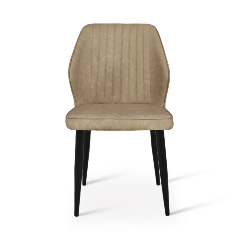 Cadeiras de jantar Aleena [Conjunto de 2] [Couro Pu] [Marrom] [Creme]