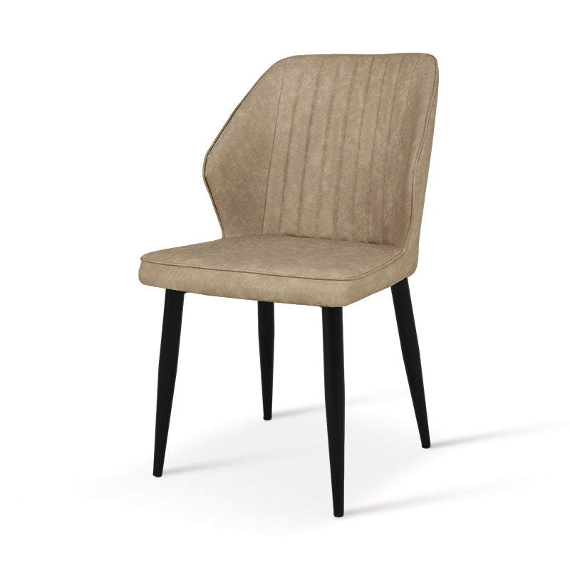 Cadeiras de jantar Aleena [Conjunto de 2] [Couro Pu] [Marrom] [Creme]