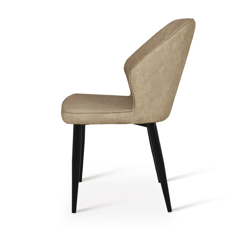 Cadeiras de jantar Aleena [Conjunto de 2] [Couro Pu] [Marrom] [Creme]